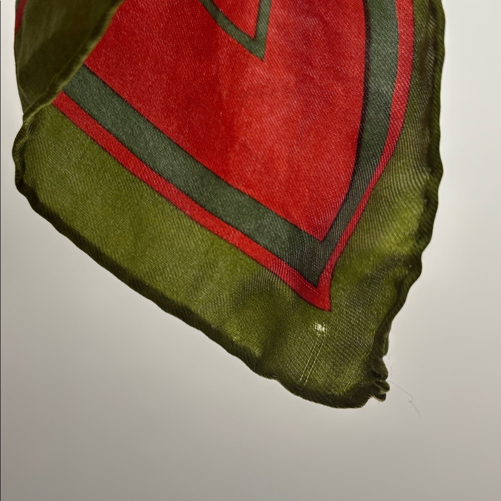 Echo floral silk square scarf, green/orange/teal - Picture 6 of 7